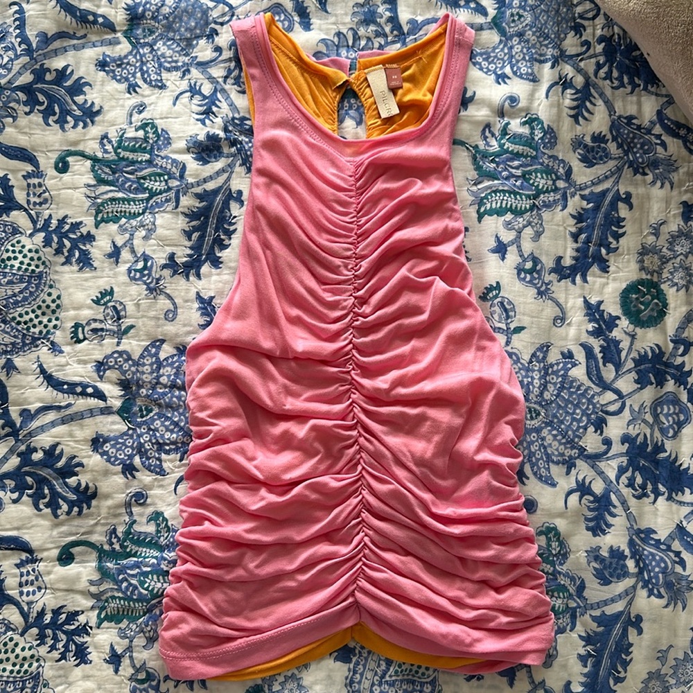 Pink and orange tank from Anthropology. Size XS and brand is Pilcro.